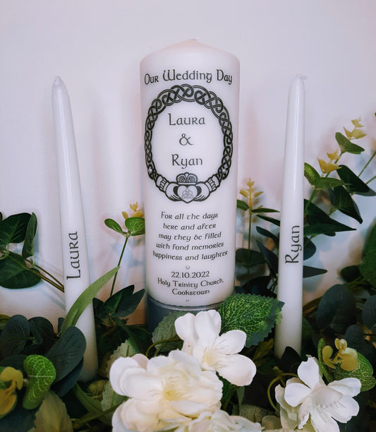 Circle Claddagh Personalised Wedding Candles