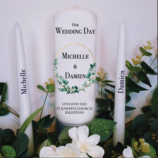 Eucalyptus Personalised Wedding Candles