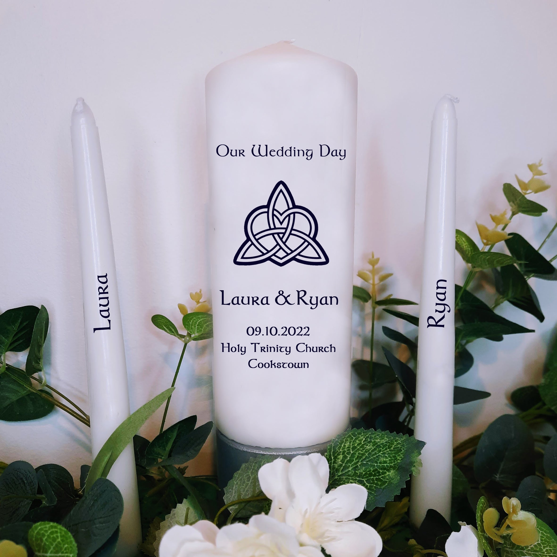 Celtic Personalised Wedding Candles | Coey Creations