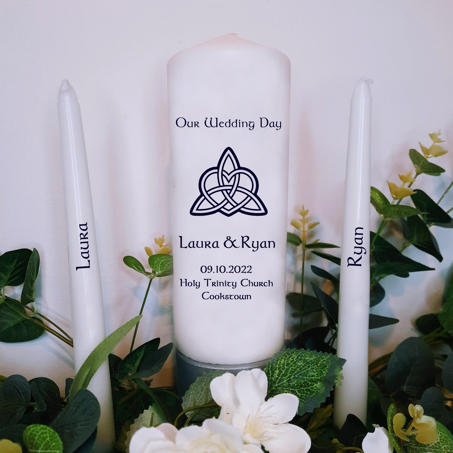 Trinity Celtic Personalised Wedding Candles